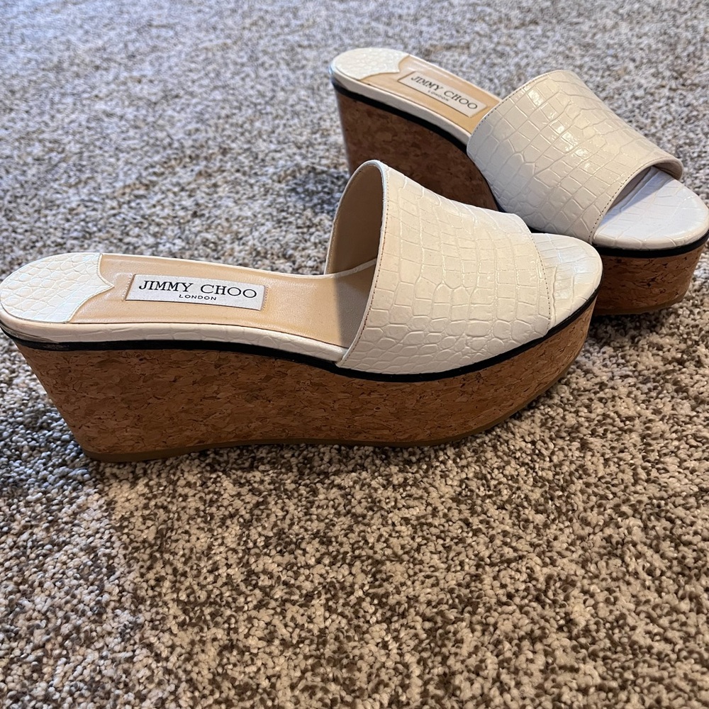 Jimmy Choo White Platforms